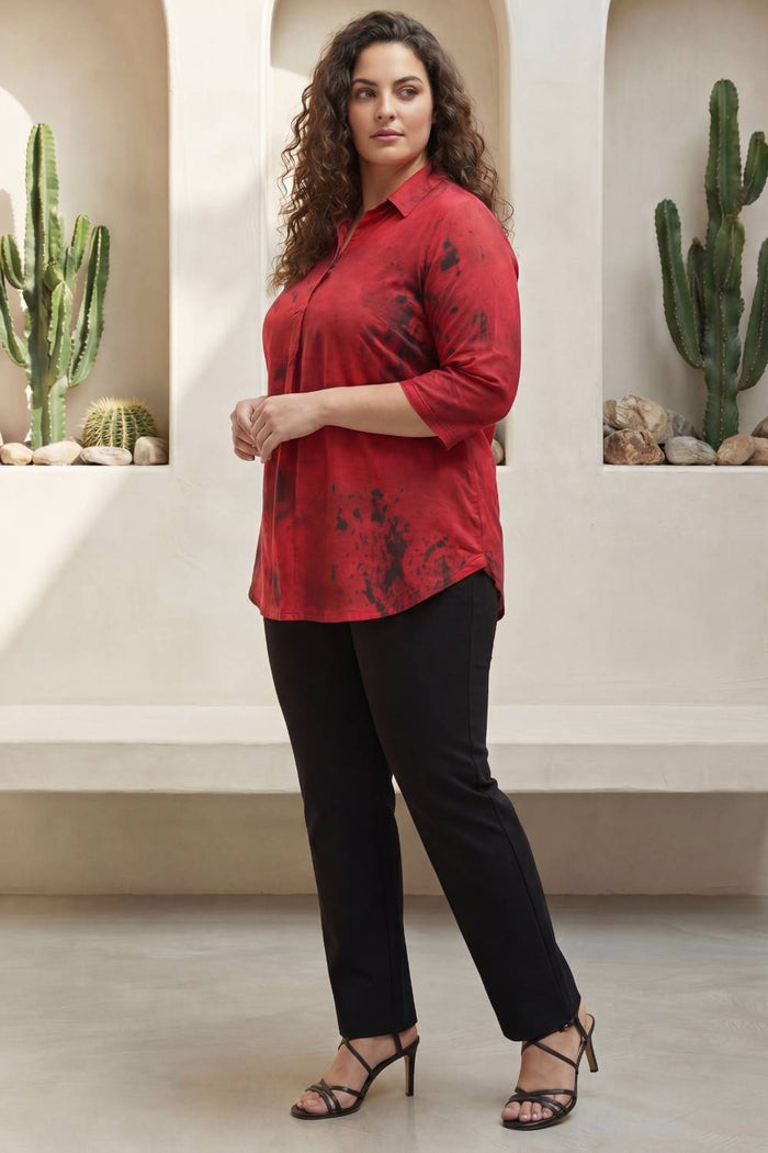 Red Casa Centre Pleat Top