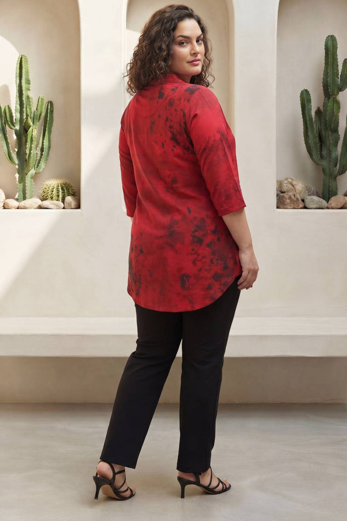Red Casa Centre Pleat Top