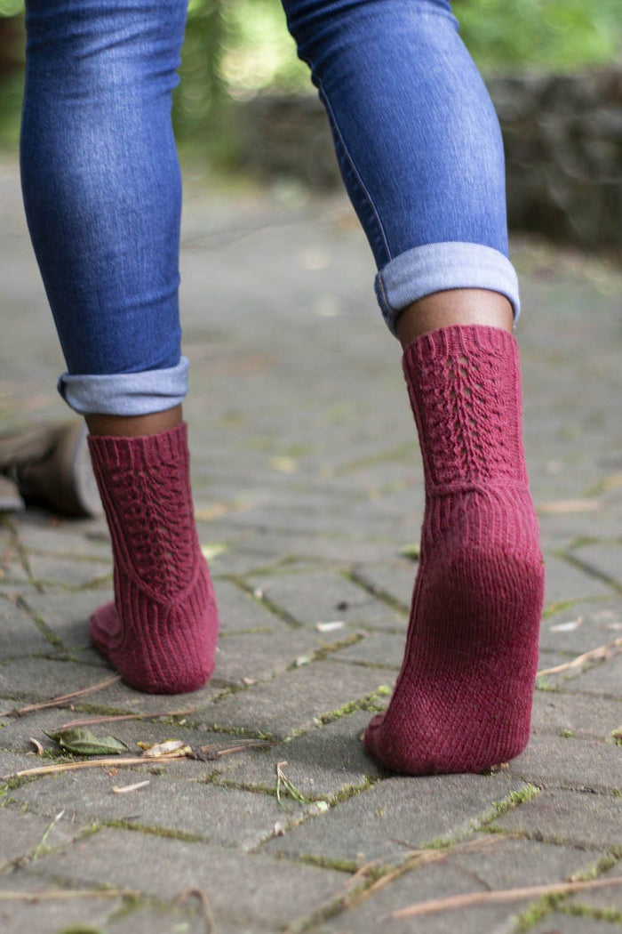 Red Cypress Socks Pattern Universal Yarn