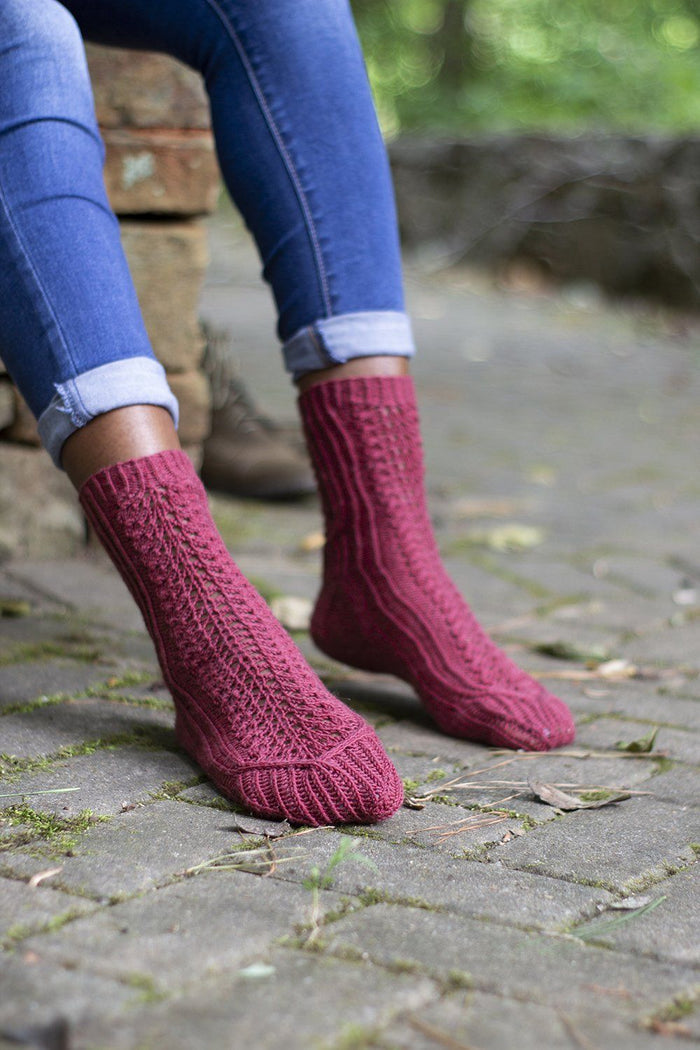 Red Cypress Socks Pattern Universal Yarn