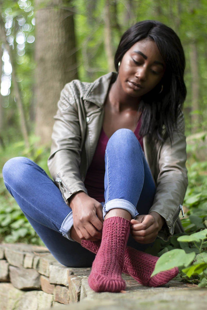 Red Cypress Socks Pattern Universal Yarn