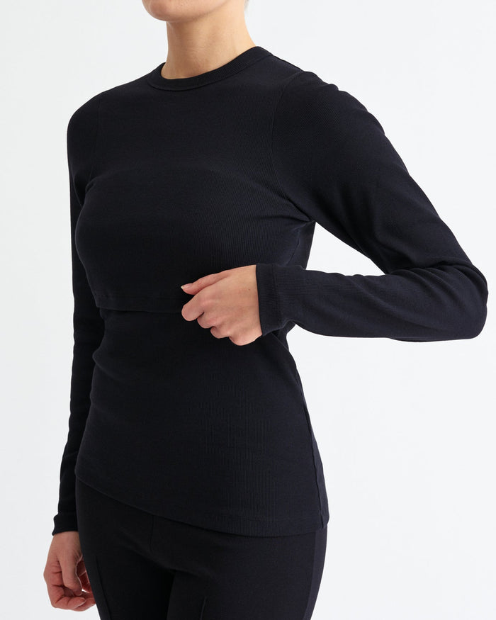 Ribbed Nursing Long Sleeve - Ilouity