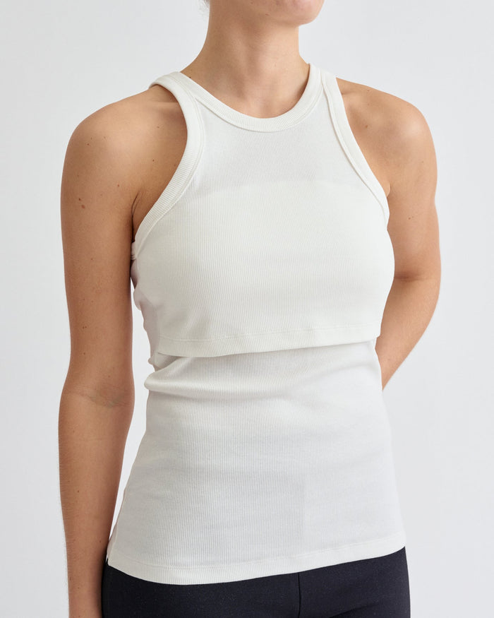 Ribbed Nursing Tanks (2 - pack Grey & White) - Ilouity