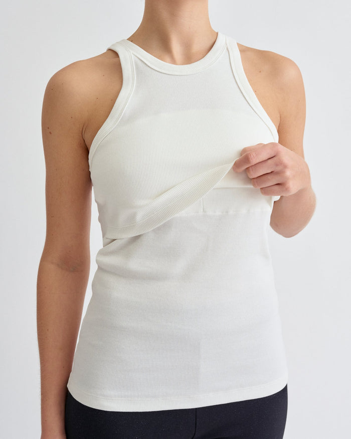 Ribbed Nursing Tanks (2 - pack Grey & White) - Ilouity