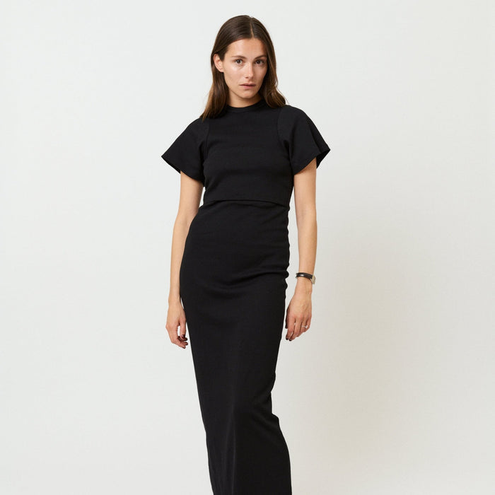 Ribbed Shortsleeve Nursing Dress - Ilouity