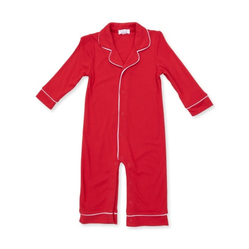 Ribbon Red - Long Sleeve Coat Style Romper