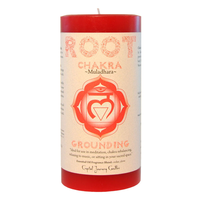 Wholesale Root Chakra Pillar Candle by Crystal Journey