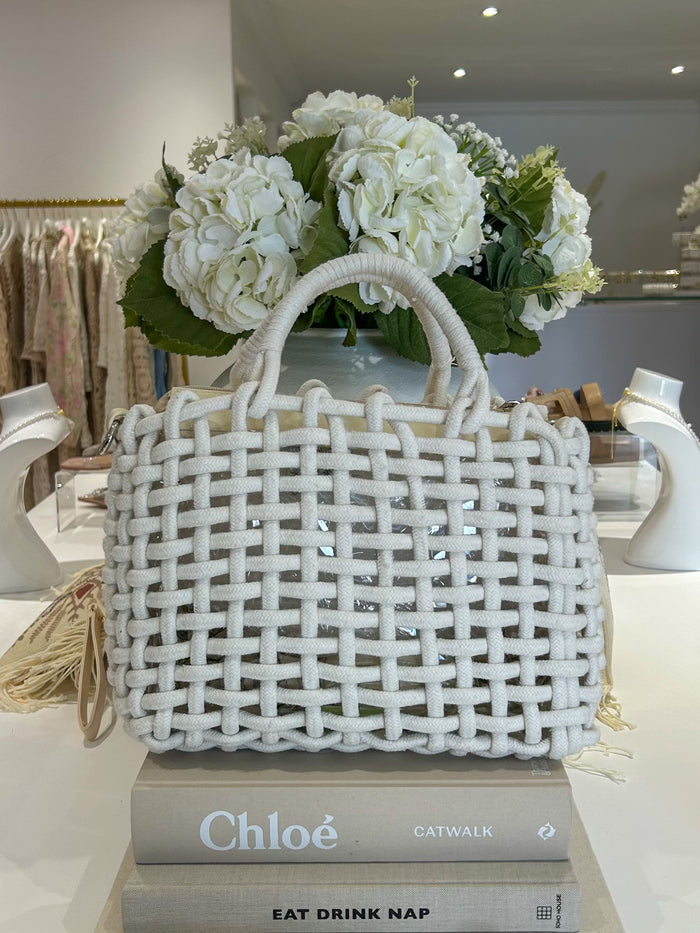 Rope Woven Bag With Clear Pocket Inside (3 Colours)