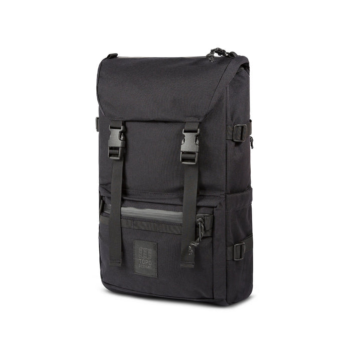 3/4 Front Product Shot of the Topo Designs Rover Pack Tech in Black