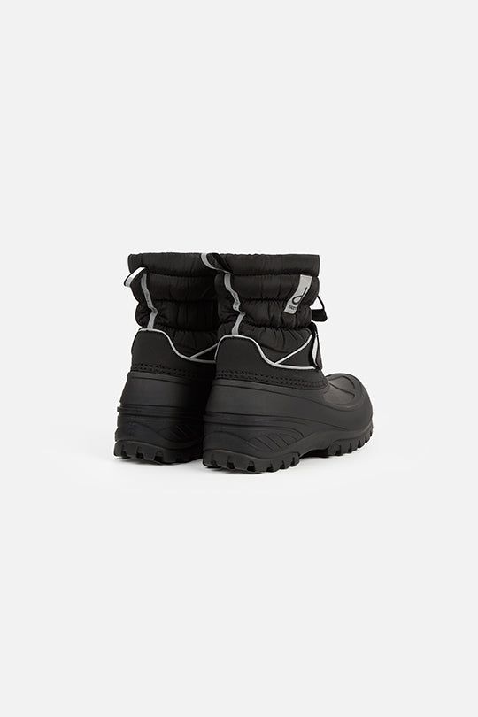 Deux par Deux toddler black puffer winter boots – pair, back view