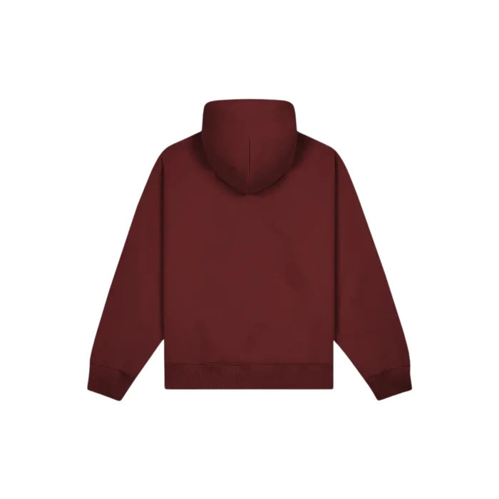 Script Weld Burgundy Zip Up Hoodie