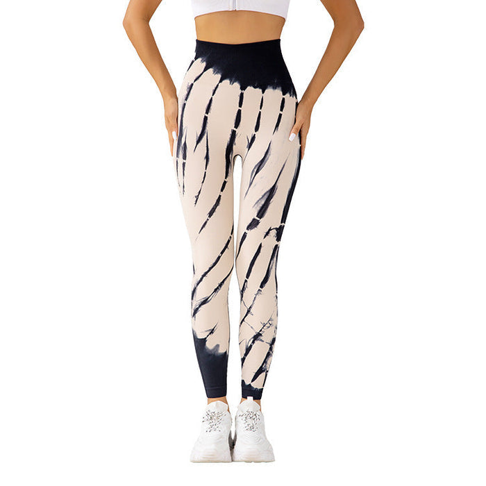 Seamless Tie-Dye Yoga Pants for Women - High-Waisted Fitness Running Workout Leggings