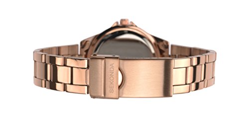 Sekonda Women's Quartz Watch with Rose Gold Dial Analogue Display and Rose Gold Alloy Bracelet