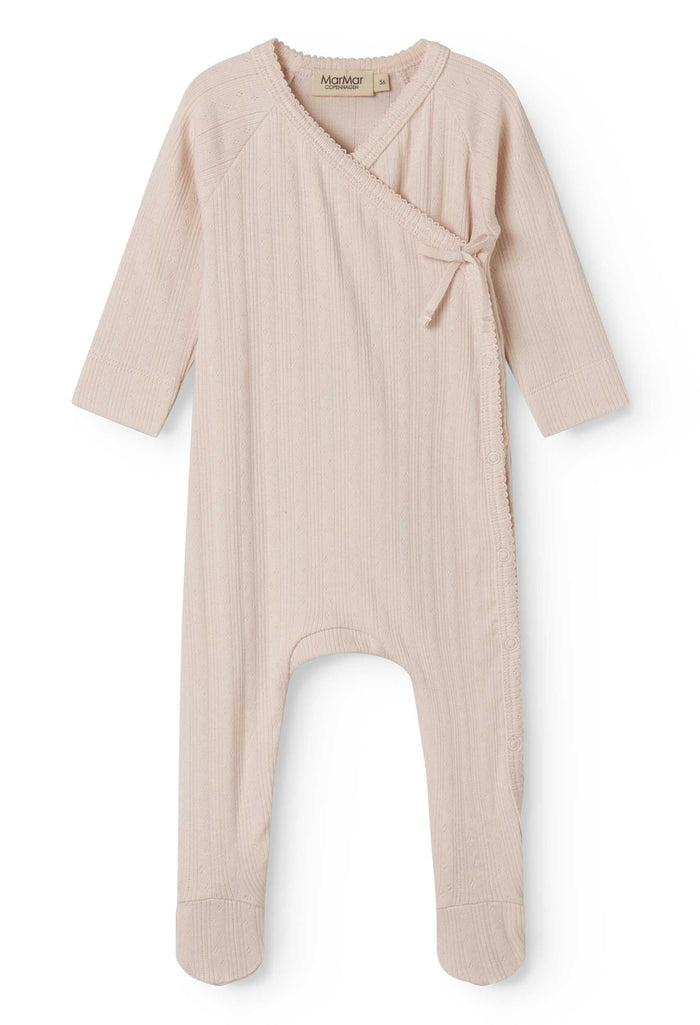 set footie pointelle wrap with beanie and blanket - misty pink