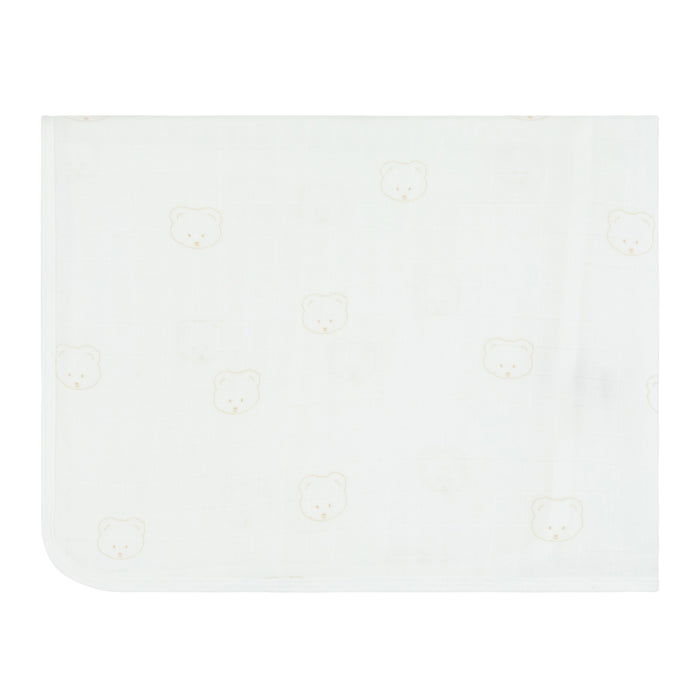 set footie teddy patch with beanie and swaddle - tan print-170