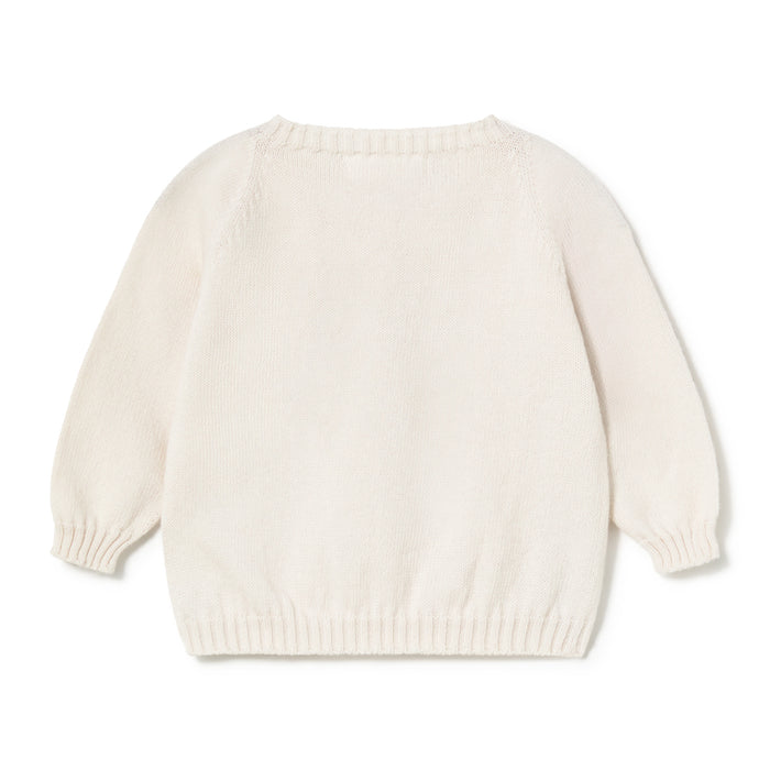 set knit knit sweater and leggings with bonnet and socks - cream