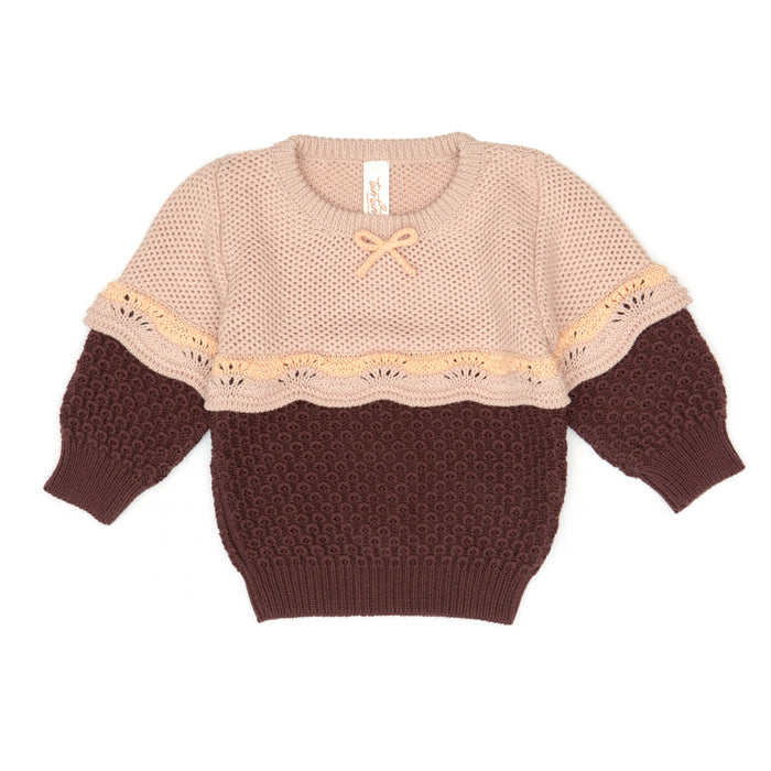 set outfit marled knit collared sweater and leggings - shl pk/dk plm/shl pk