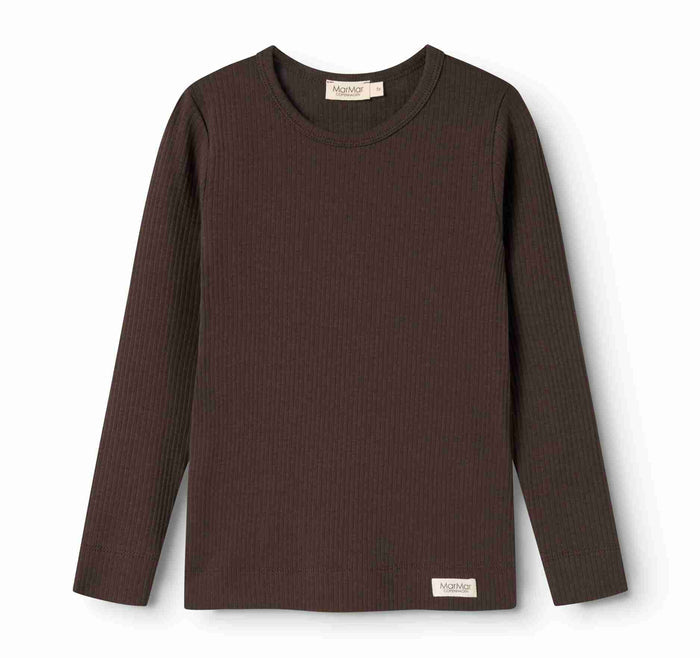 set outfit ribbed tee l/s and leggings - dark roast