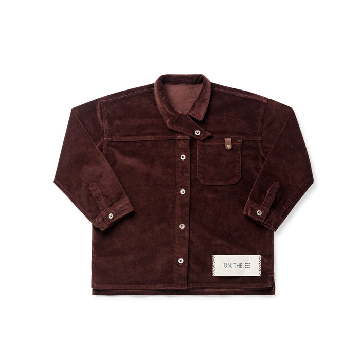 shirt l/s corduroy cross collar - brick