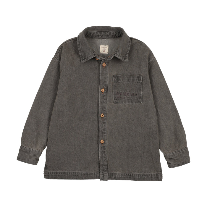 shirt l/s denim day - gray wash