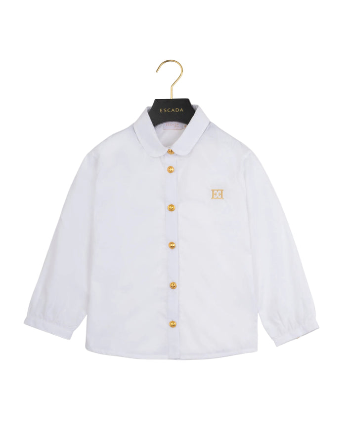 shirt l/s gold detail - bright white-001