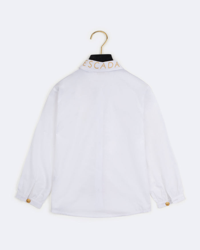 shirt l/s gold detail - bright white-001