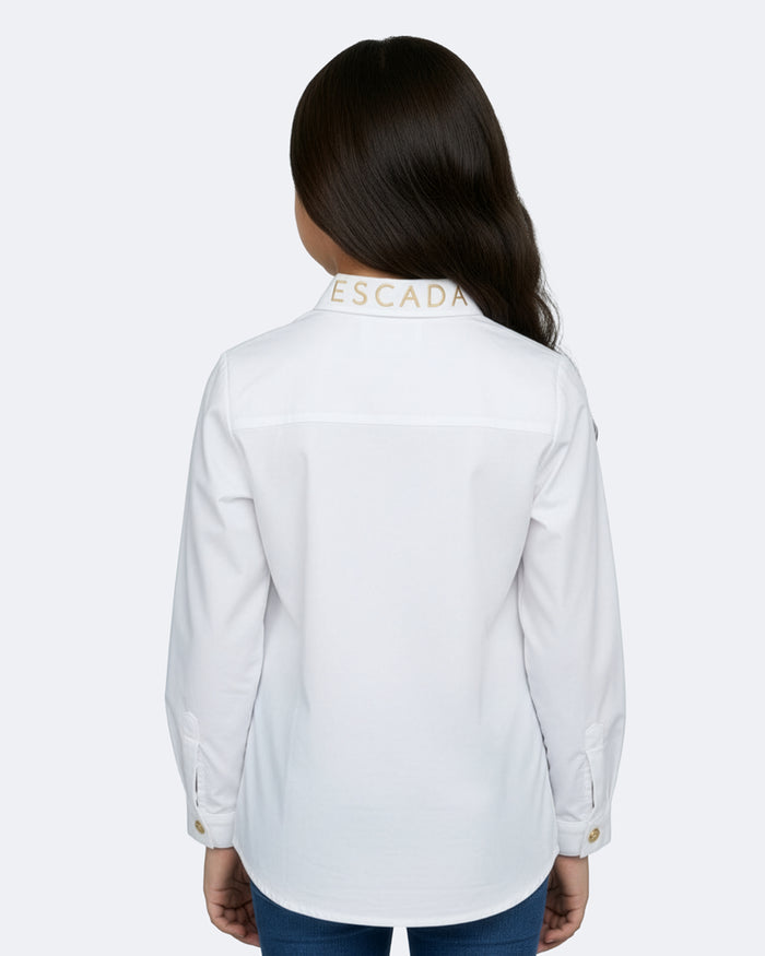 shirt l/s gold detail - bright white-001