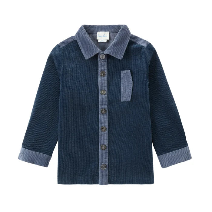 shirt l/s heavy corduroy two tone - blue