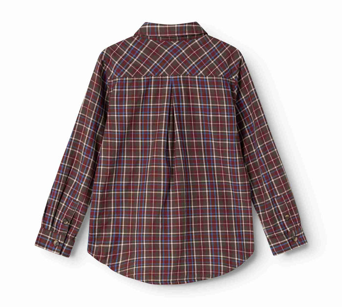 shirt l/s plaid - chocolate check