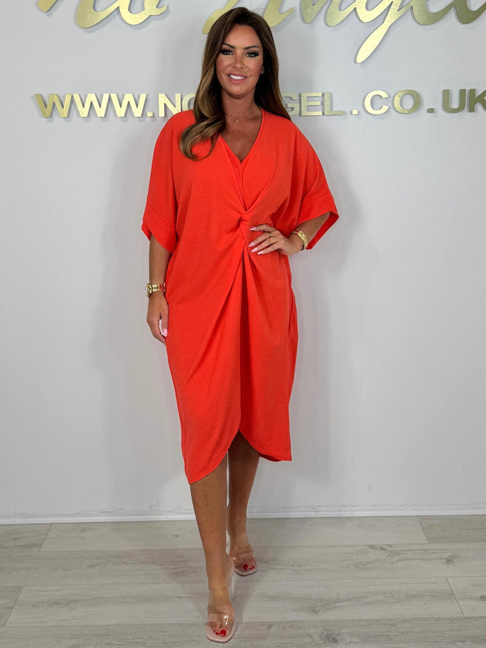 Short Sleeve Maxi Dress With Knot Detail (7 Colours)