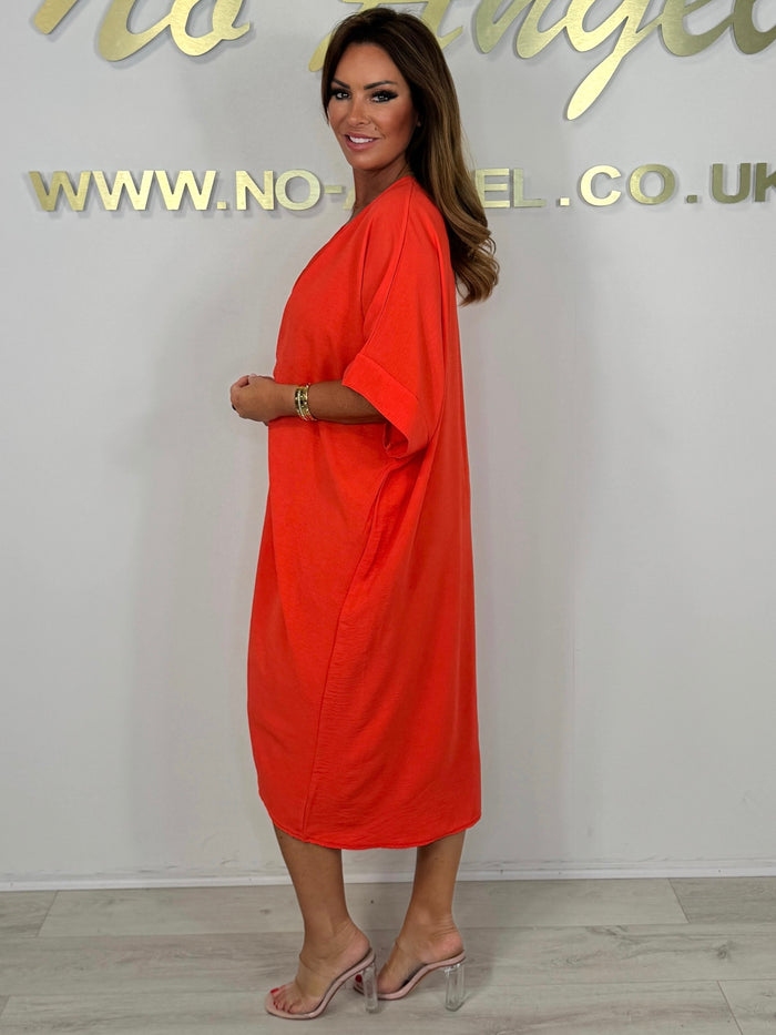 Short Sleeve Maxi Dress With Knot Detail (7 Colours)