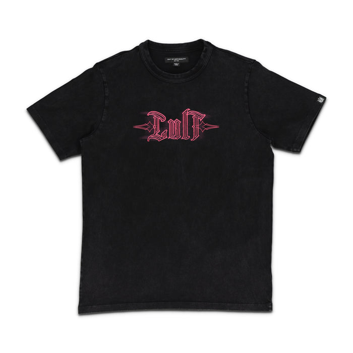 Short Sleeve Pinstripe Logo Crew Neck T-Shirt