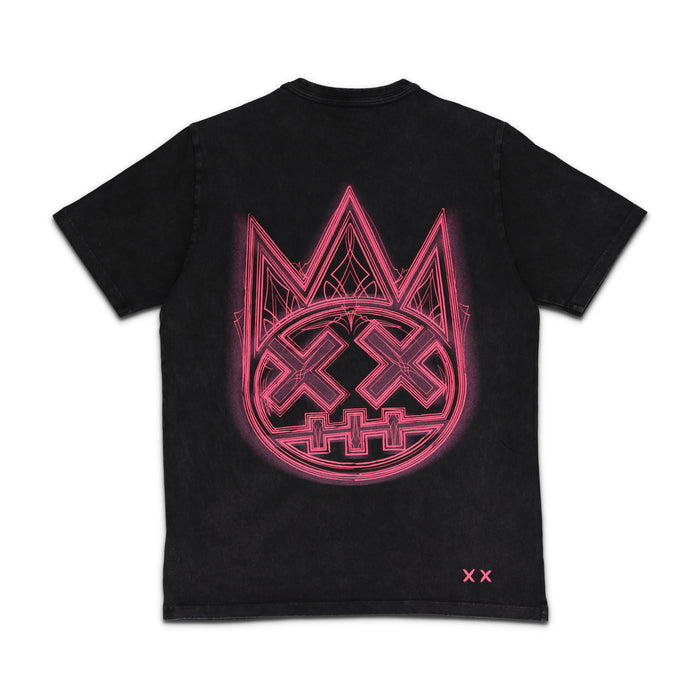 Short Sleeve Pinstripe Logo Crew Neck T-Shirt