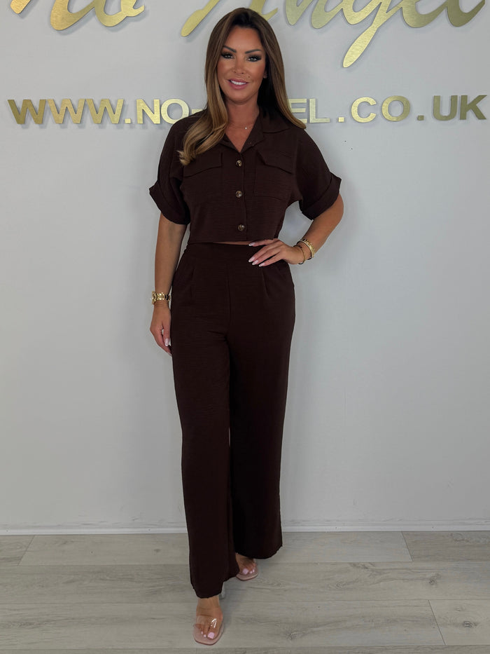 Short Sleeve Pocket Detail Top & Trouser Co-Ord (7 Colours)