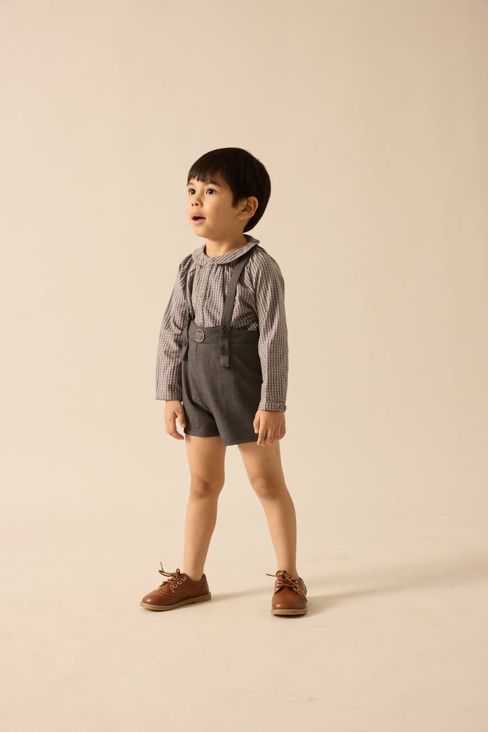shorts plaid edition overall - chocolate brown