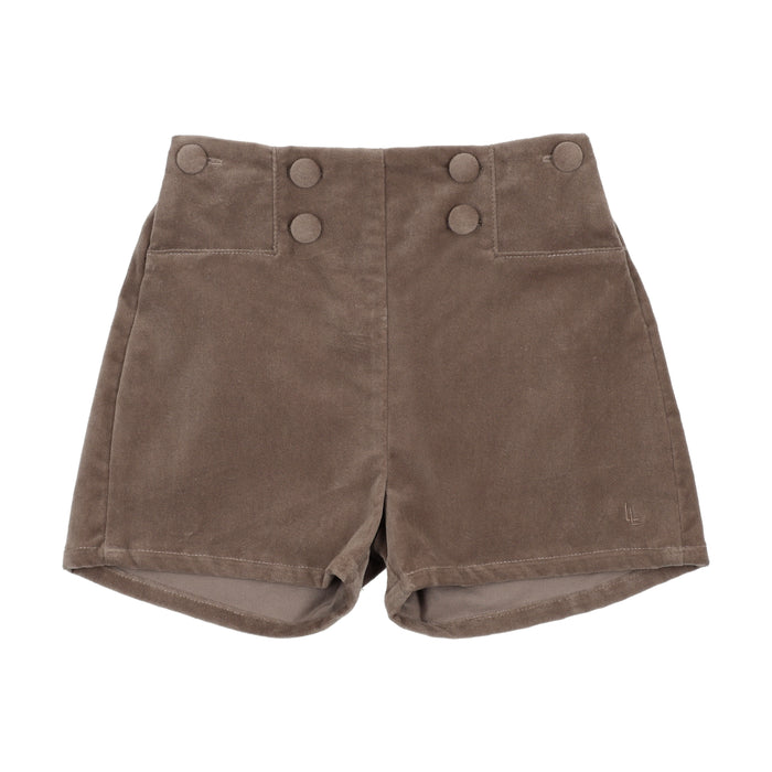 shorts velvet button - misty oat