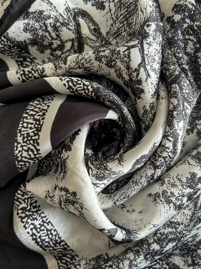 Silk Mix Tree/Animal Pattern Scarf (5 Colours)