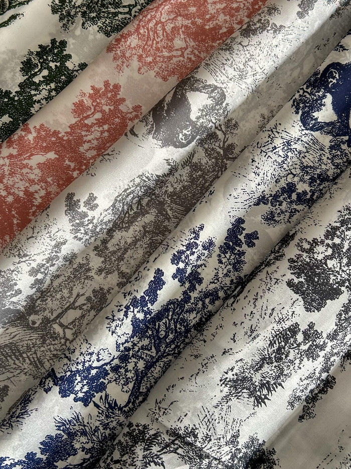 Silk Mix Tree/Animal Pattern Scarf (5 Colours)