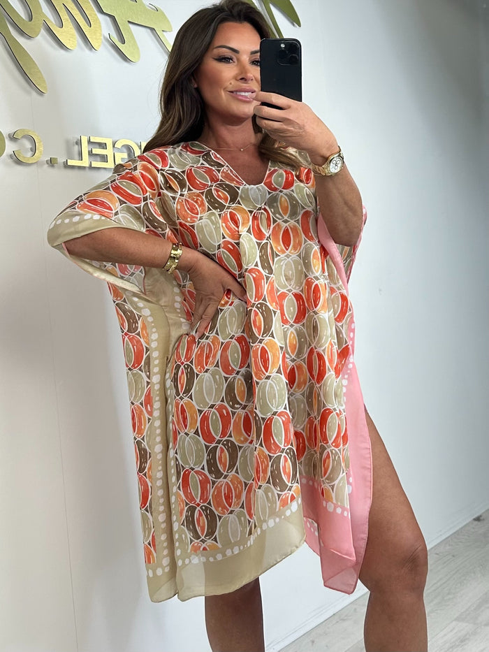 Silk Mix V-Neck Side Split Kaftan (3 Colours)