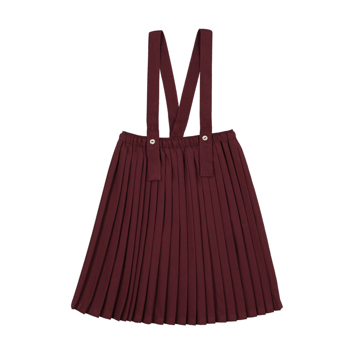 skirt knife pleated suspender - burgundy
