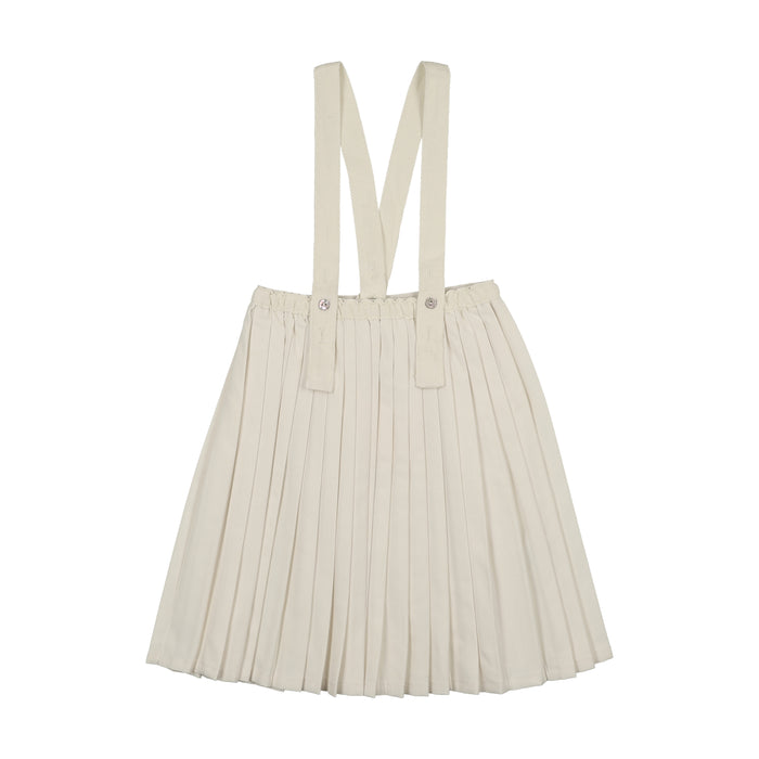 skirt knife pleated suspender - cream
