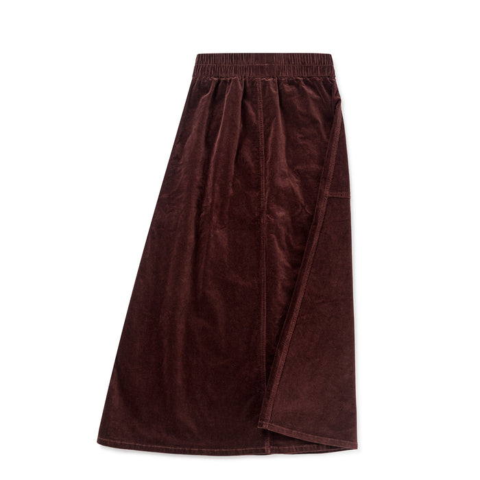 skirt midi corduroy pocket - brick