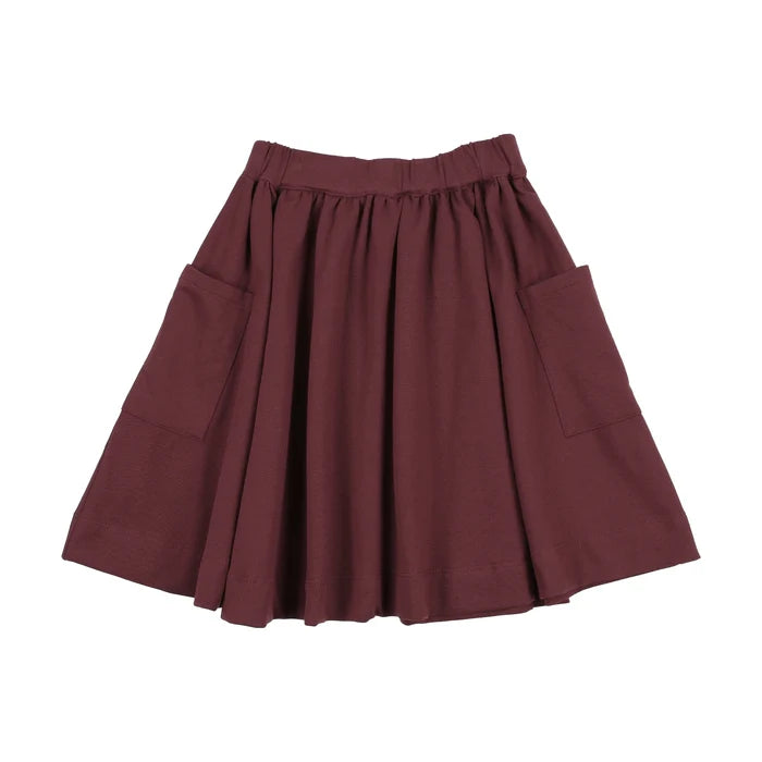 skirt pocket circle - burgundy