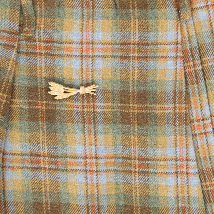 skirt wool plaid wrap look - camel
