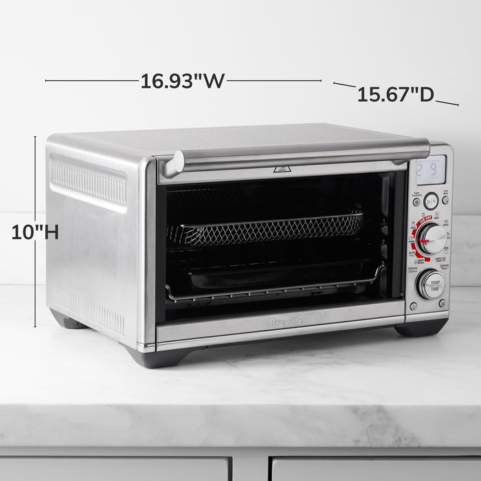 Breville Smart Oven™ Air Fryer Compact with 1507 Waffles and Toasters, featuring a sleek design and digital controls.