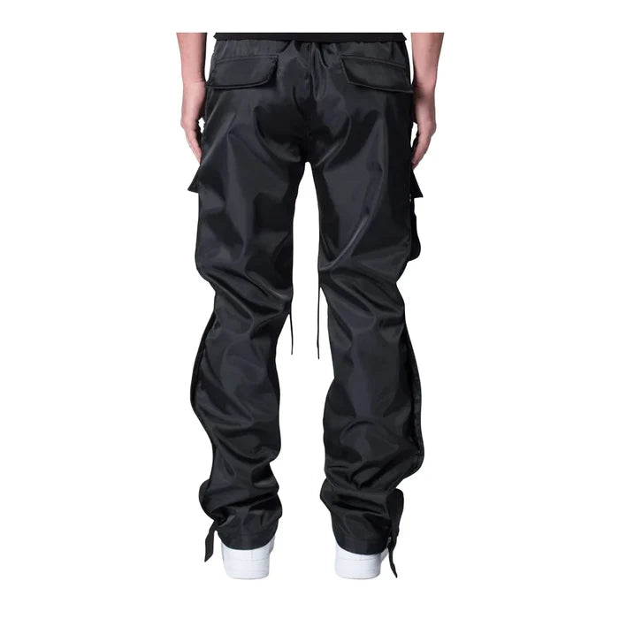 Snap Front Cargo Black Pants