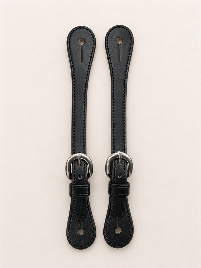 Spur Straps - SPS125 - Ladies Black 5/8" D/S Straight Plain