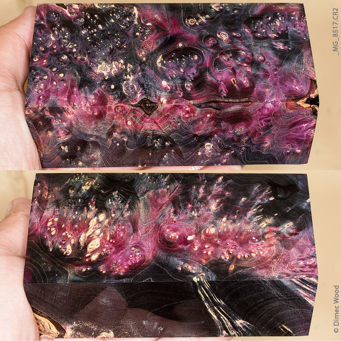 Stabilized wood box elder burl block