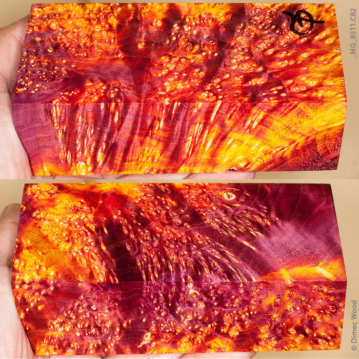 Stabilized wood box elder burl block