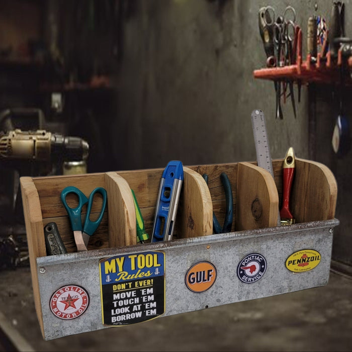 storage organizer rustic bench top tote